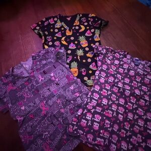 Colorful 3 pack Scrub tops